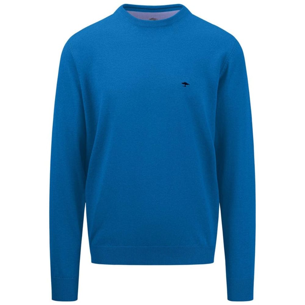 FYNCH HATTON CLASSIC ROUND NECK BLUE MEN SWEATER